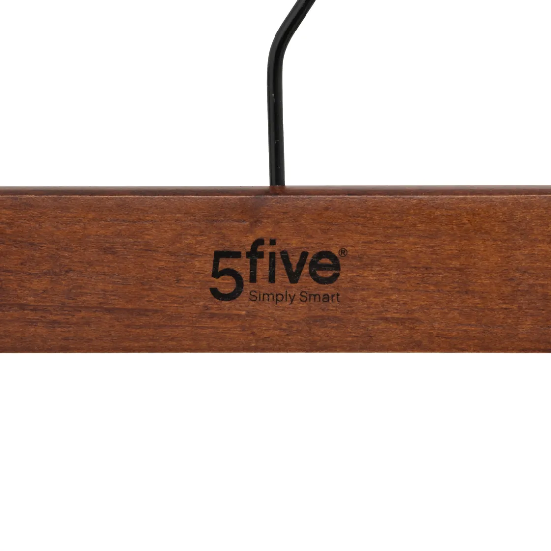5five Lot de 2 cintres à pinces, Bois foncé