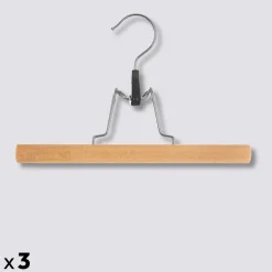 5five Lot de 3 cintres à pinces bois