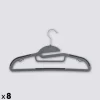5five Lot de 8 cintres antidérapants avec encoches, Gris