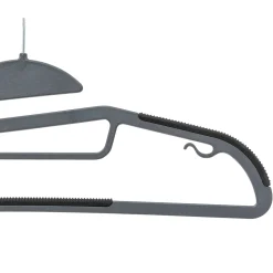 5five Lot de 8 cintres antidérapants avec encoches, Gris