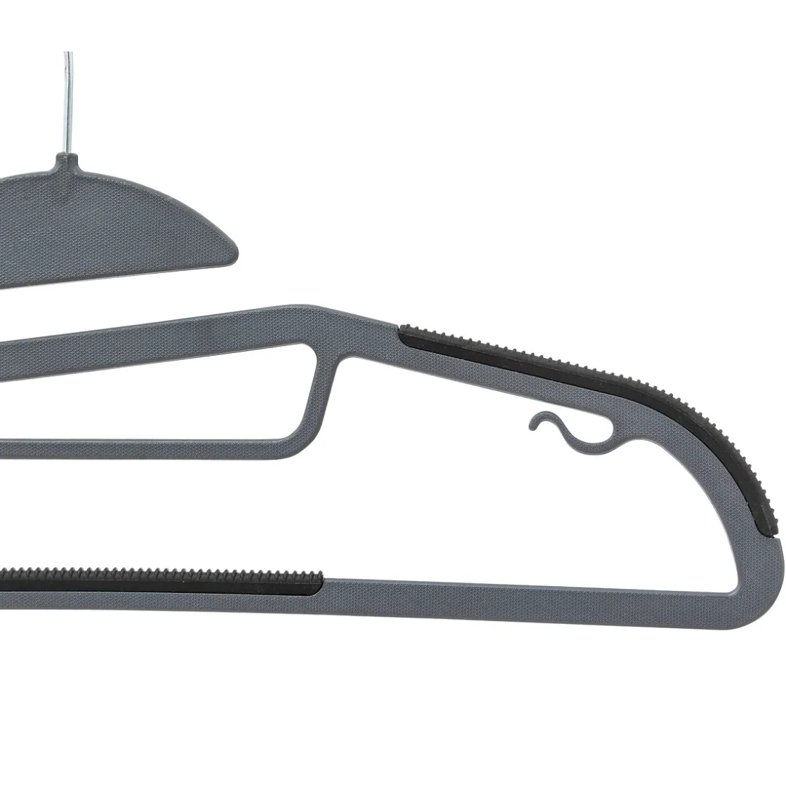 5five Lot de 8 cintres antidérapants avec encoches, Gris