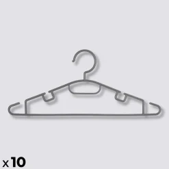 5five Lot de 10 cintres en plastique, Gris