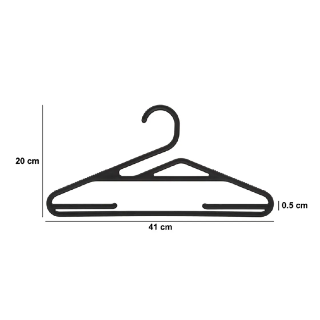 5five Lot de 5 cintres fins antidérapants, Noir