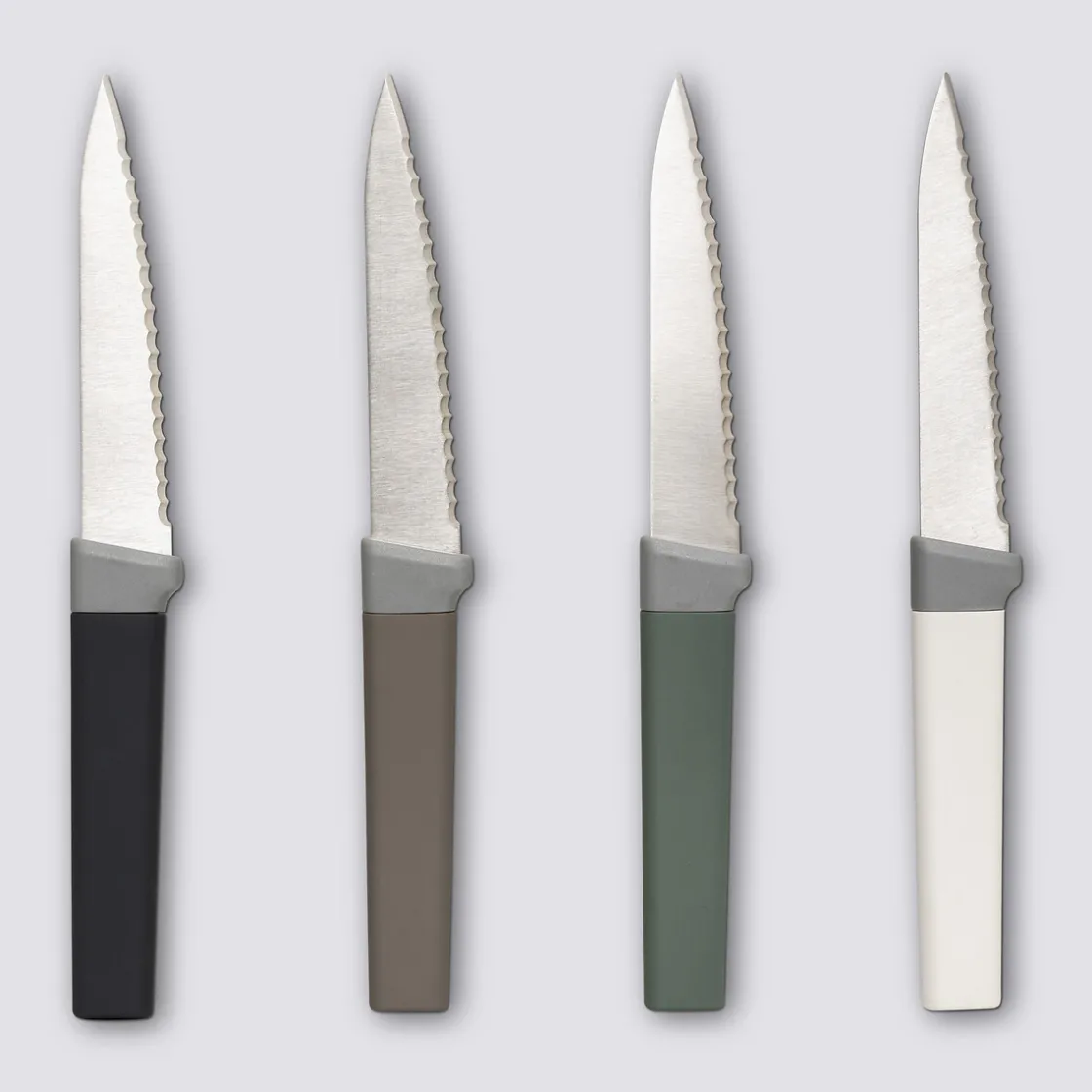 5five Lot de 4 couteaux à steak manche antidérapant