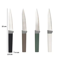 5five Lot de 4 couteaux à steak manche antidérapant