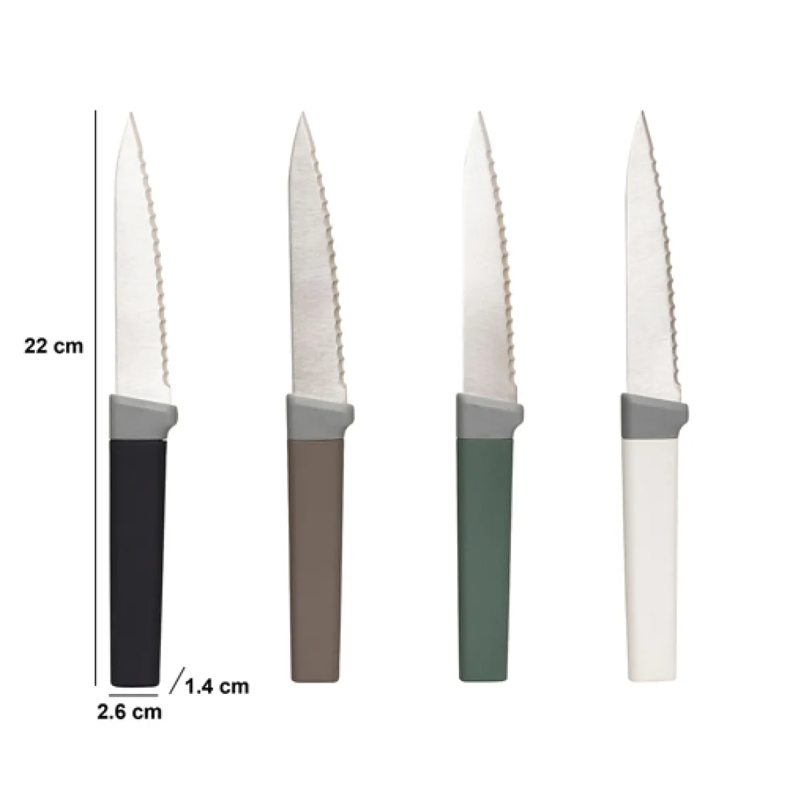 5five Lot de 4 couteaux à steak manche antidérapant