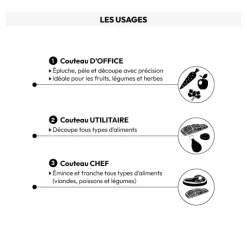 5five Lot de 4 couteaux en céramique, Gris