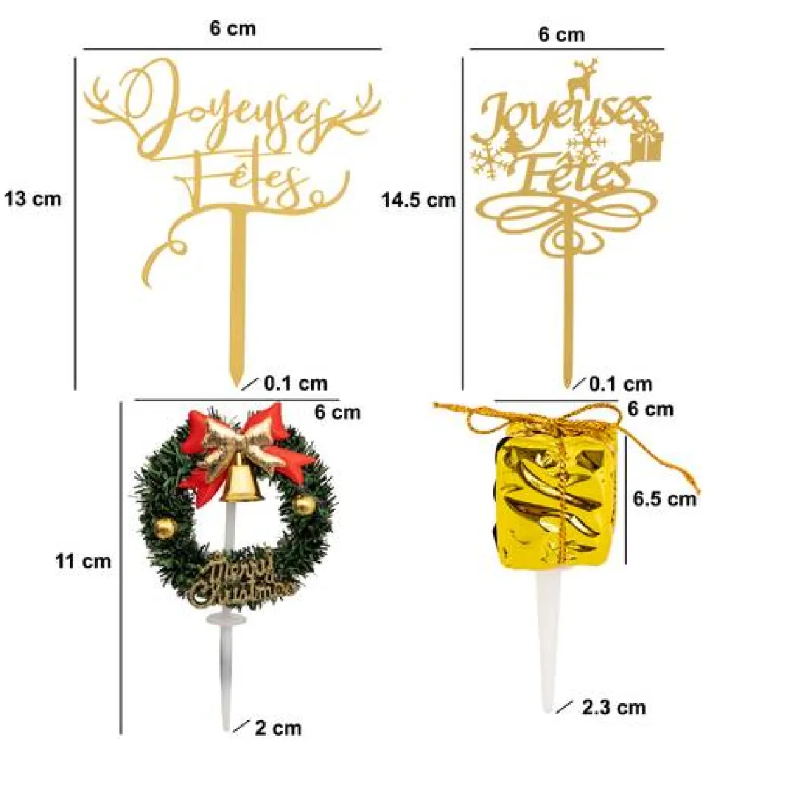 5five Lot de 4 décorations pâtisserie