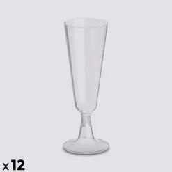 5five Lot de 12 flûtes à champagne, plastique
