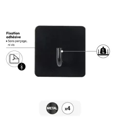 5five Lot de 4 patères adhésives 1 tête