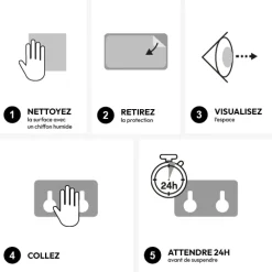 5five Lot de 4 patères adhésives 1 tête