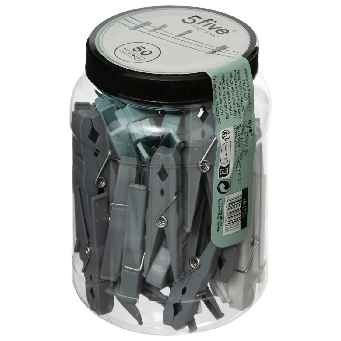 5five Lot de 50 pinces à linge en plastique
