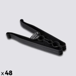 5five Lot de 48 pinces à linge, Noir