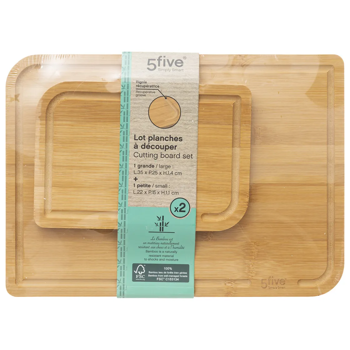 5five Lot de 2 planches à découper