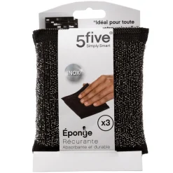 5five Lot de 2 éponges en inox