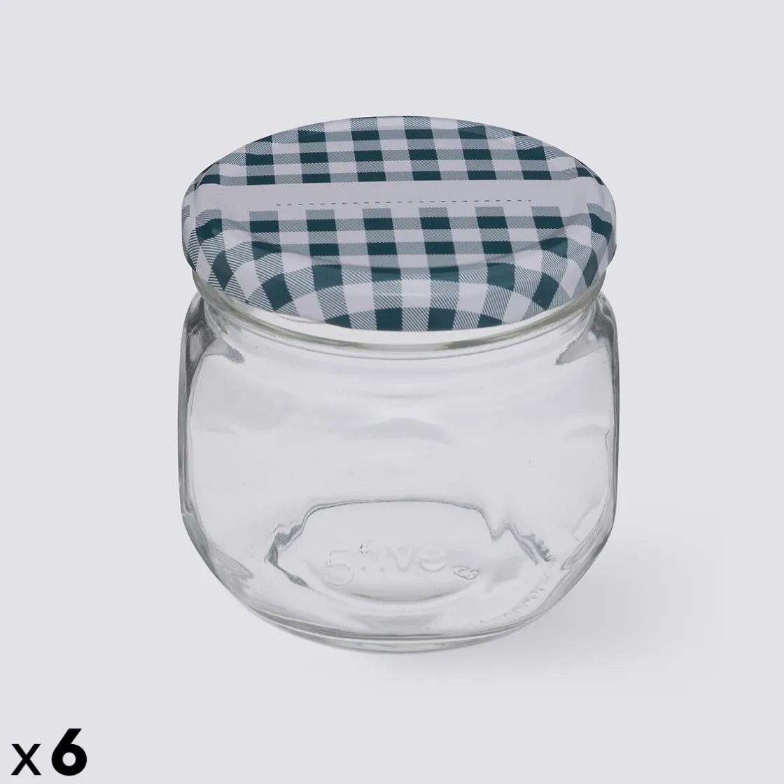 5five Lot de 6 pots à confiture 0,3L