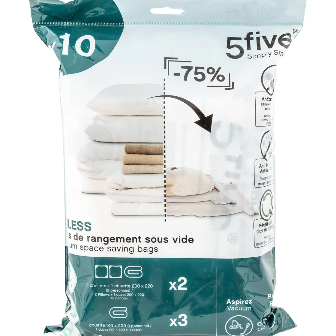 5five Lot de 10 sacs compresseurs