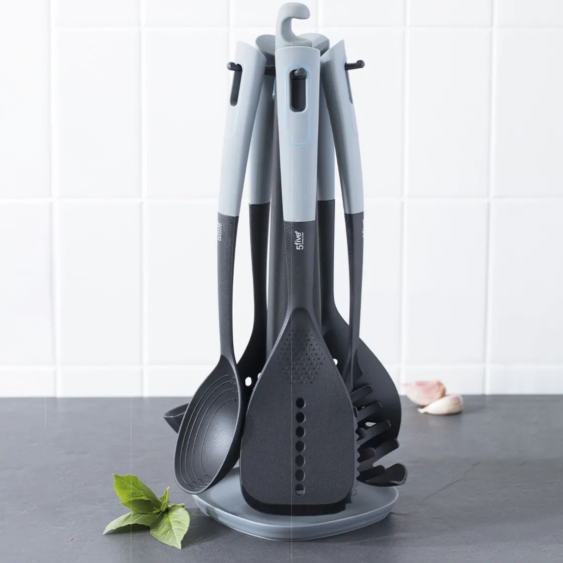 5five Lot de 5 ustensiles avec support