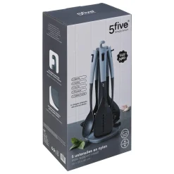 5five Lot de 5 ustensiles avec support