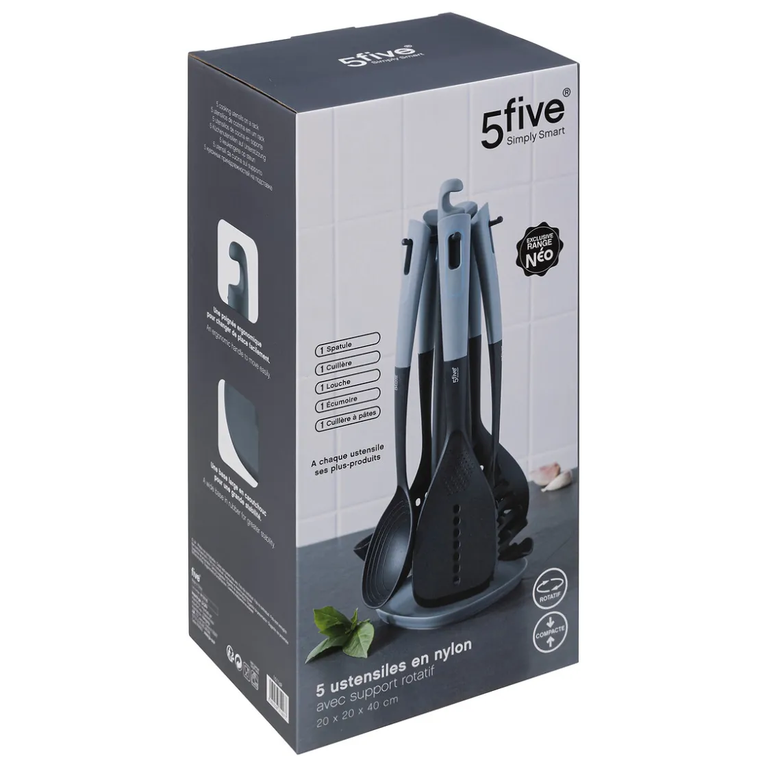 5five Lot de 5 ustensiles avec support