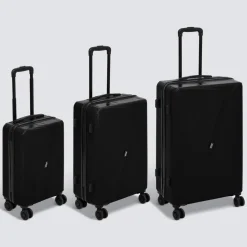 5five Lot de 3 valises 8 roues, H.77/67/55 cm, Noir