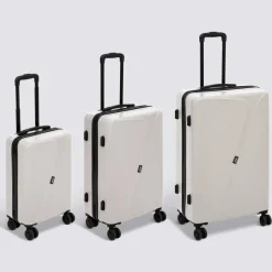 5five Lot de 3 valises 8 roues, H.77/67/55 cm, Argile