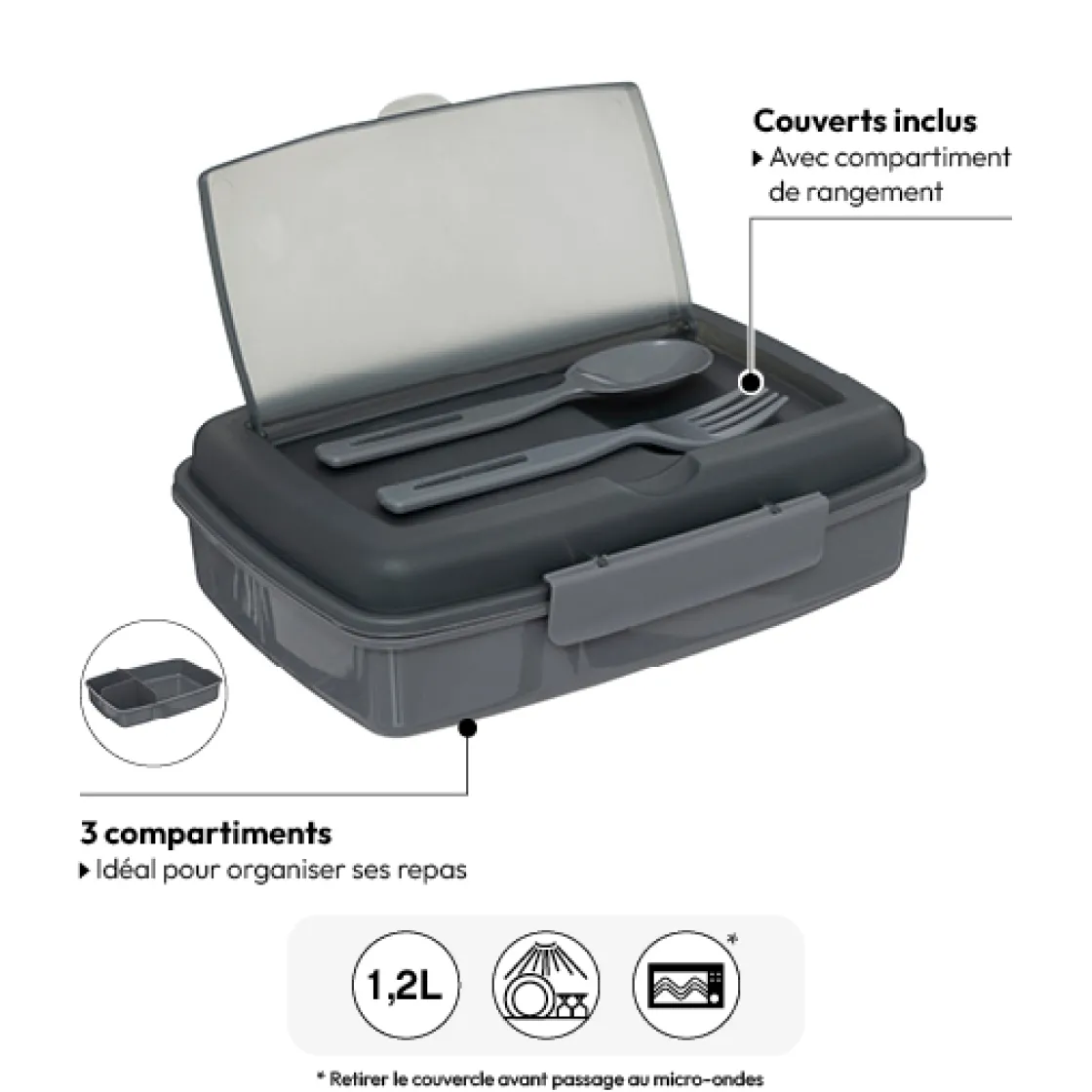 5five Lunch box 1,2L avec couverts