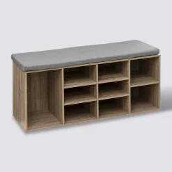5five Meuble banc à chaussures x8, Effet chêne naturel