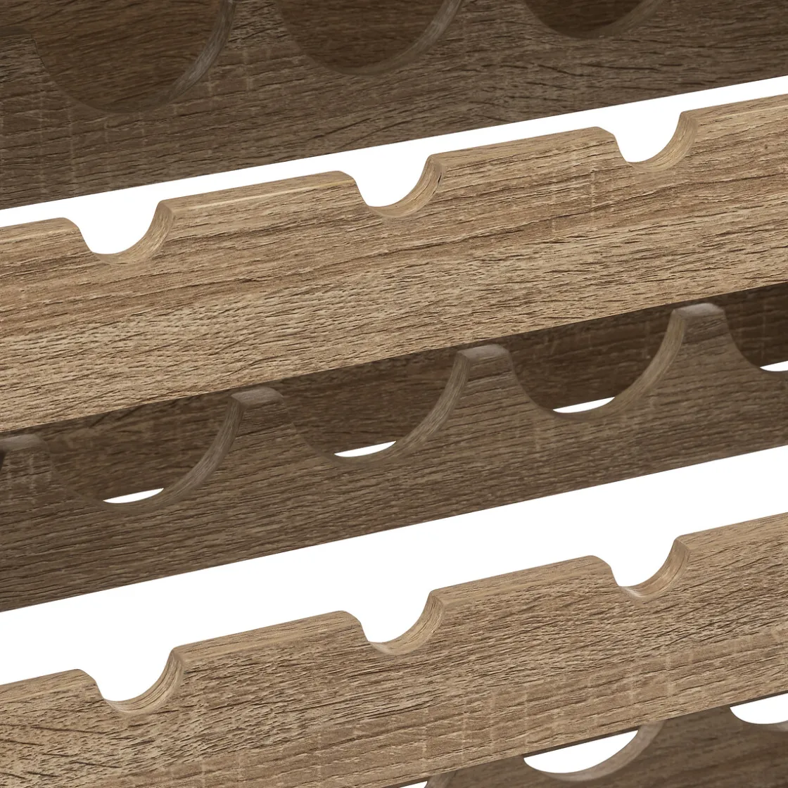 5five Meuble bar x25bouteilles, Effet chêne naturel