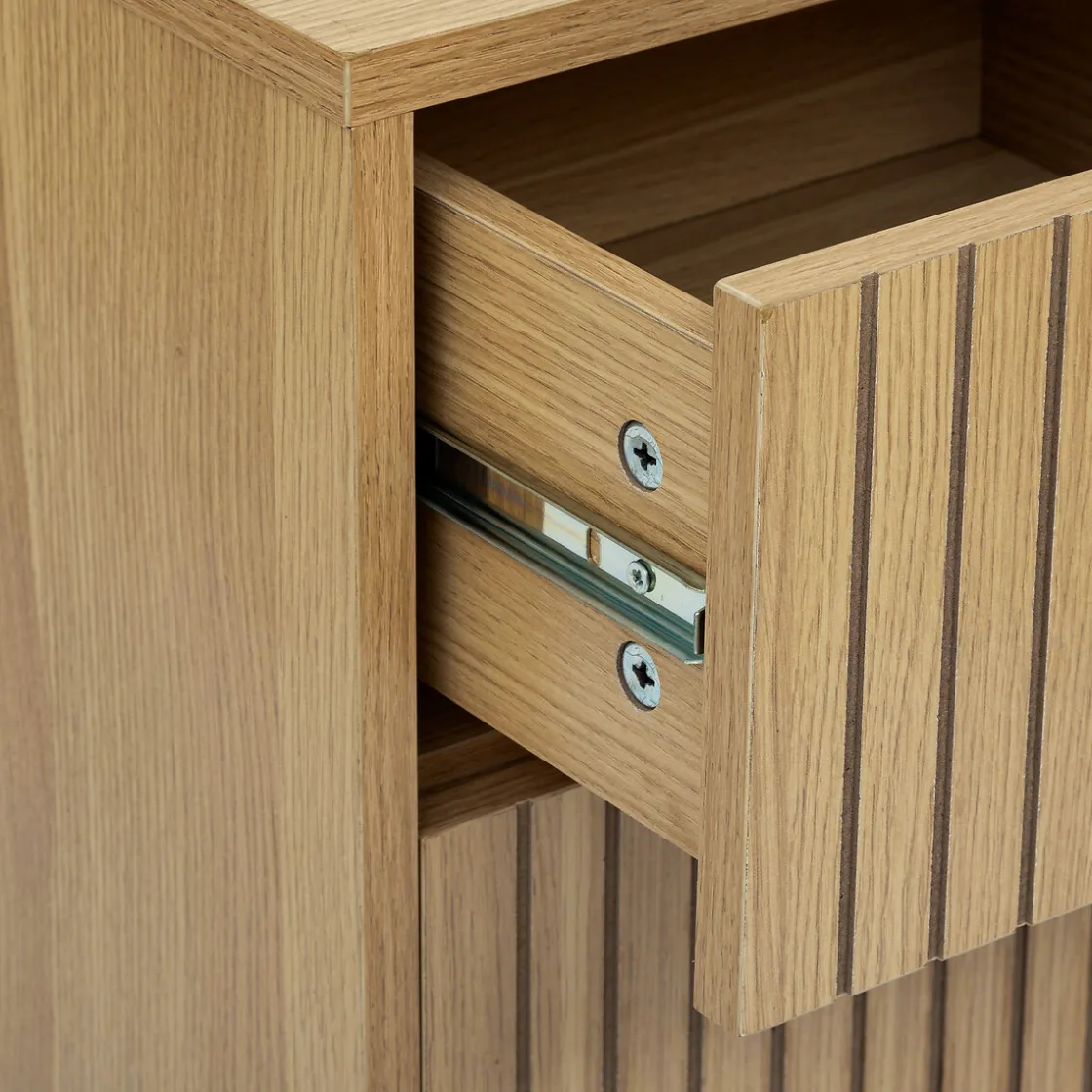 5five Meuble bas 2 portes, Effet bois naturel