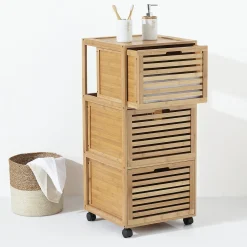 5five Meuble colonne 3 tiroirs, Bambou