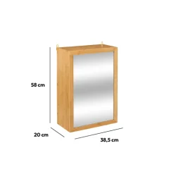 5five Meuble haut avec miroir, Bambou