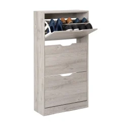 5five Meuble range-chaussures 3 tiroirs, Effet chêne gris