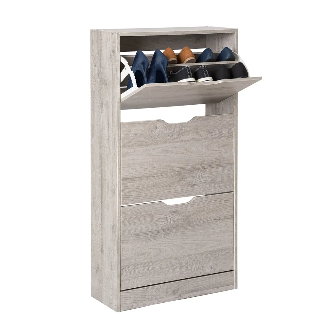 5five Meuble range-chaussures 3 tiroirs, Effet chêne gris