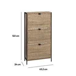 5five Meuble range-chaussures 3 tiroirs, Effet chêne naturel