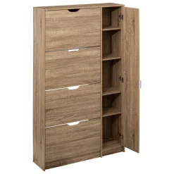 5five Meuble range-chaussures x21 miroir, Effet chêne