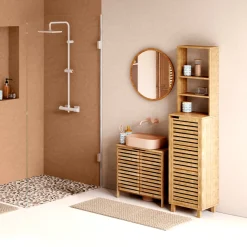 5five Meuble étagère 1 porte, Bambou