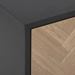 5five Meuble TV 3 portes sof close, Effet bois et noir