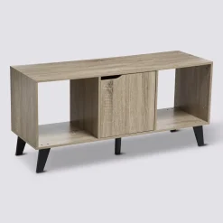 5five Meuble TV effet chêne naturel, Noir