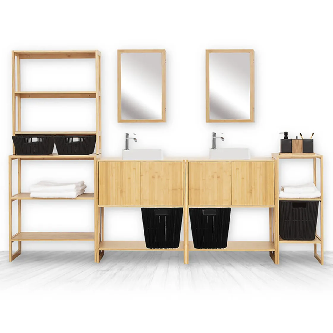 5five Meuble vasque 2 portes, Bambou