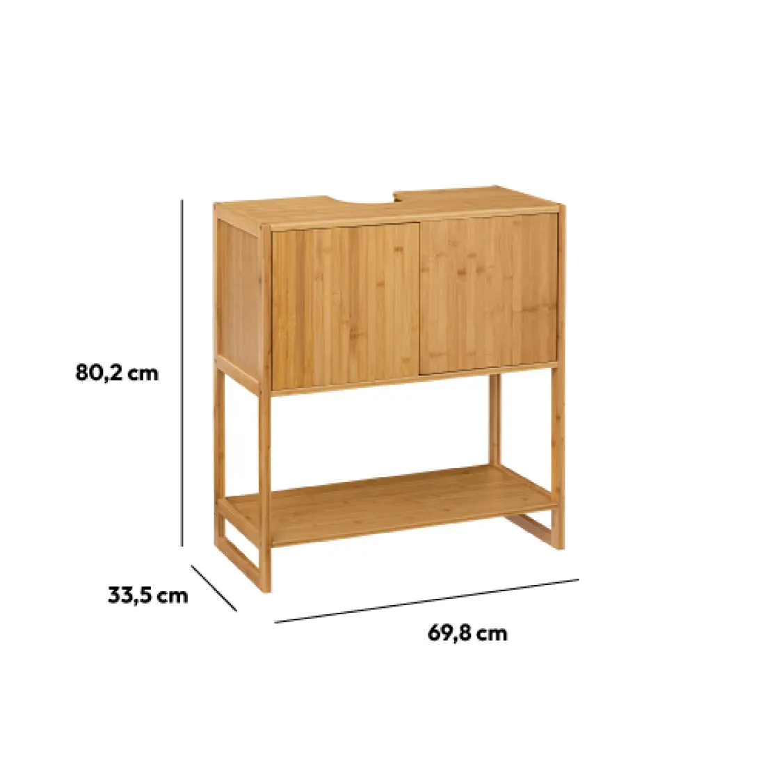 5five Meuble vasque 2 portes, Bambou
