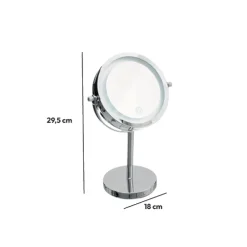 5five Miroir avec pied à led 19 cm, métal chromé