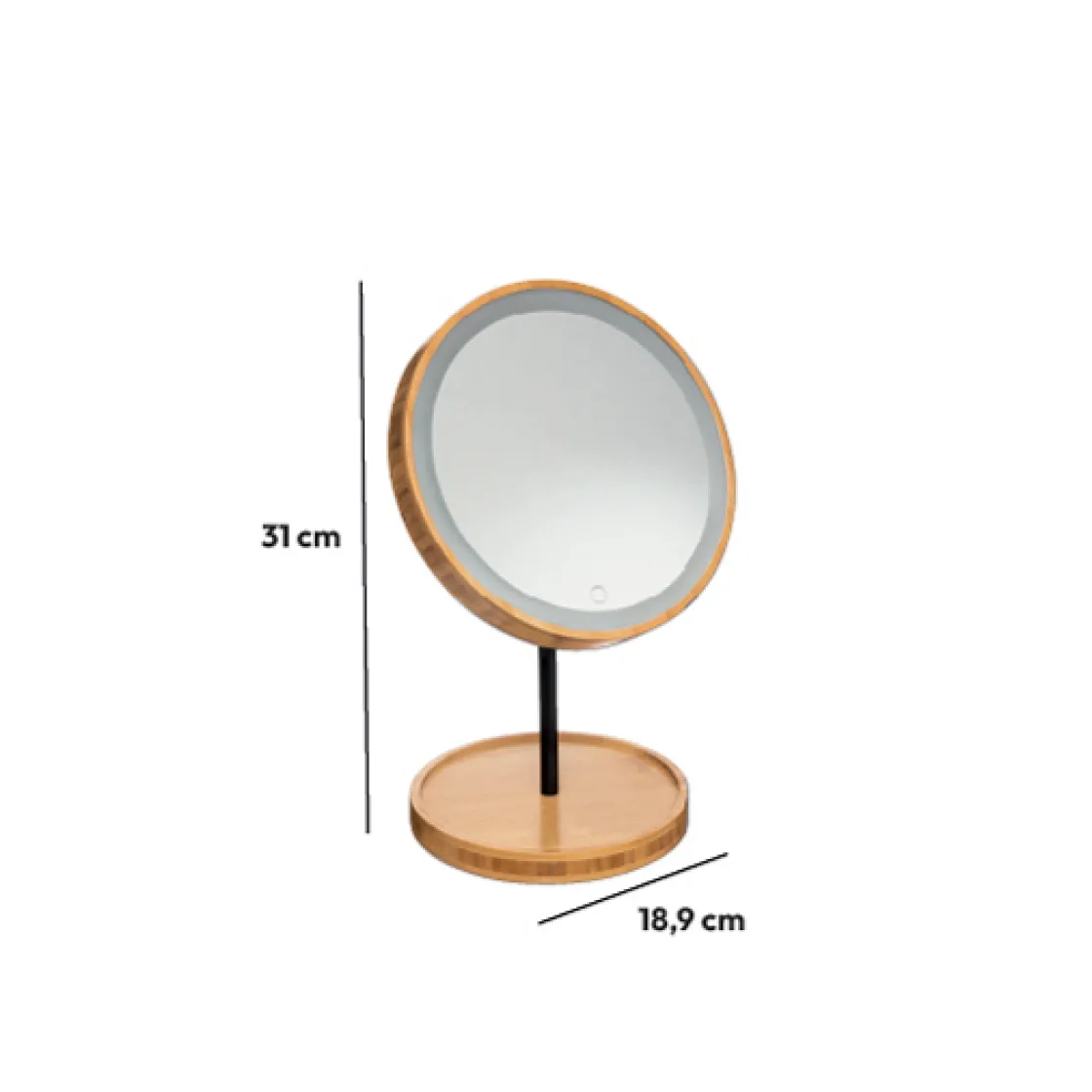5five Miroir avec pied à led 18 cm