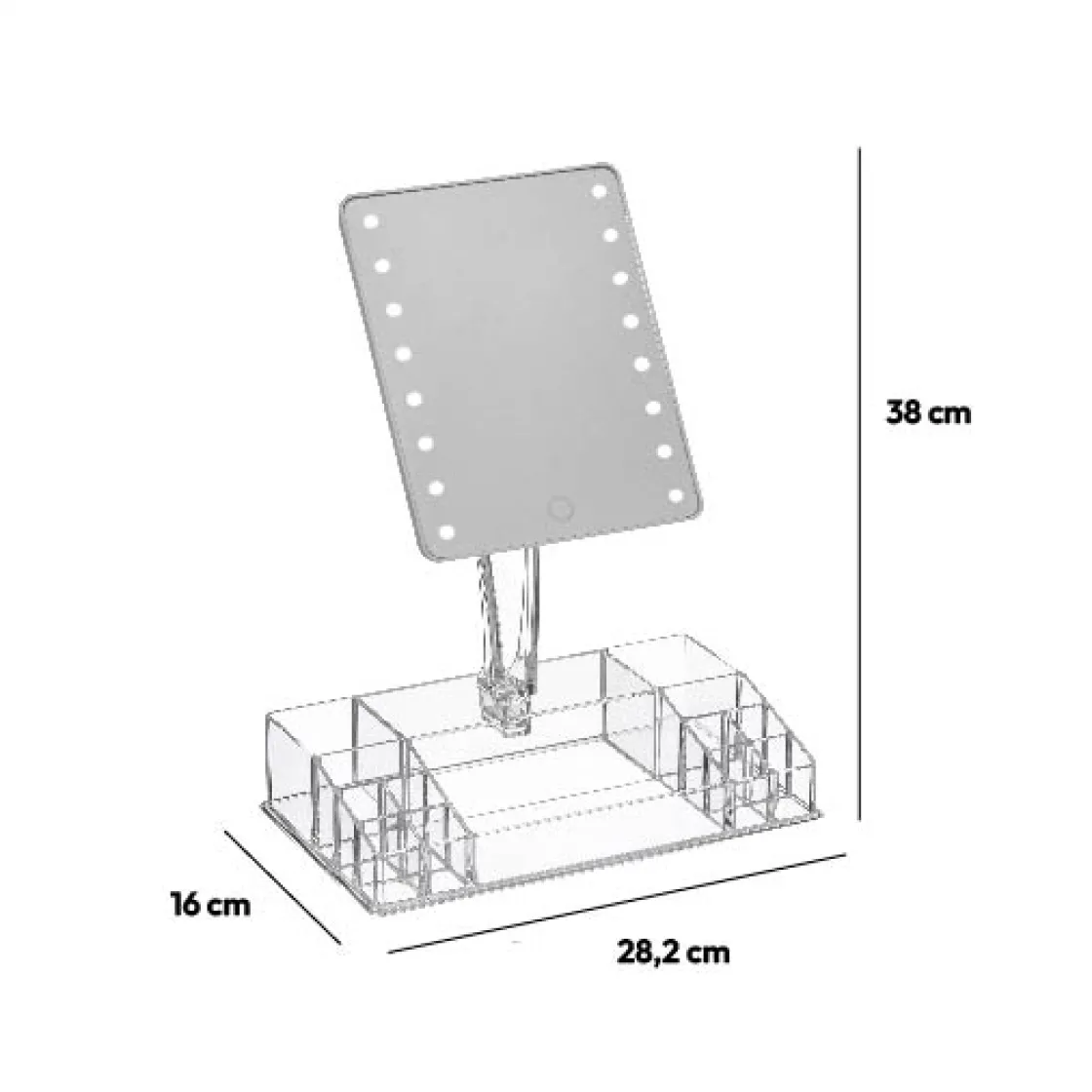 5five Miroir led 14 compartiments, Transparent
