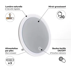 5five Miroir LED pivotant x10
