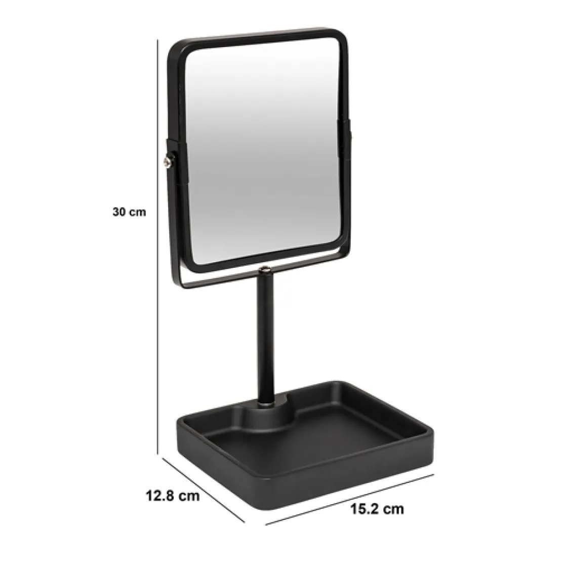 5five Miroir pivotant, 30x15,2 cm, Noir