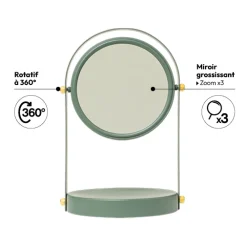 5five Miroir rond pivotant, Ficus