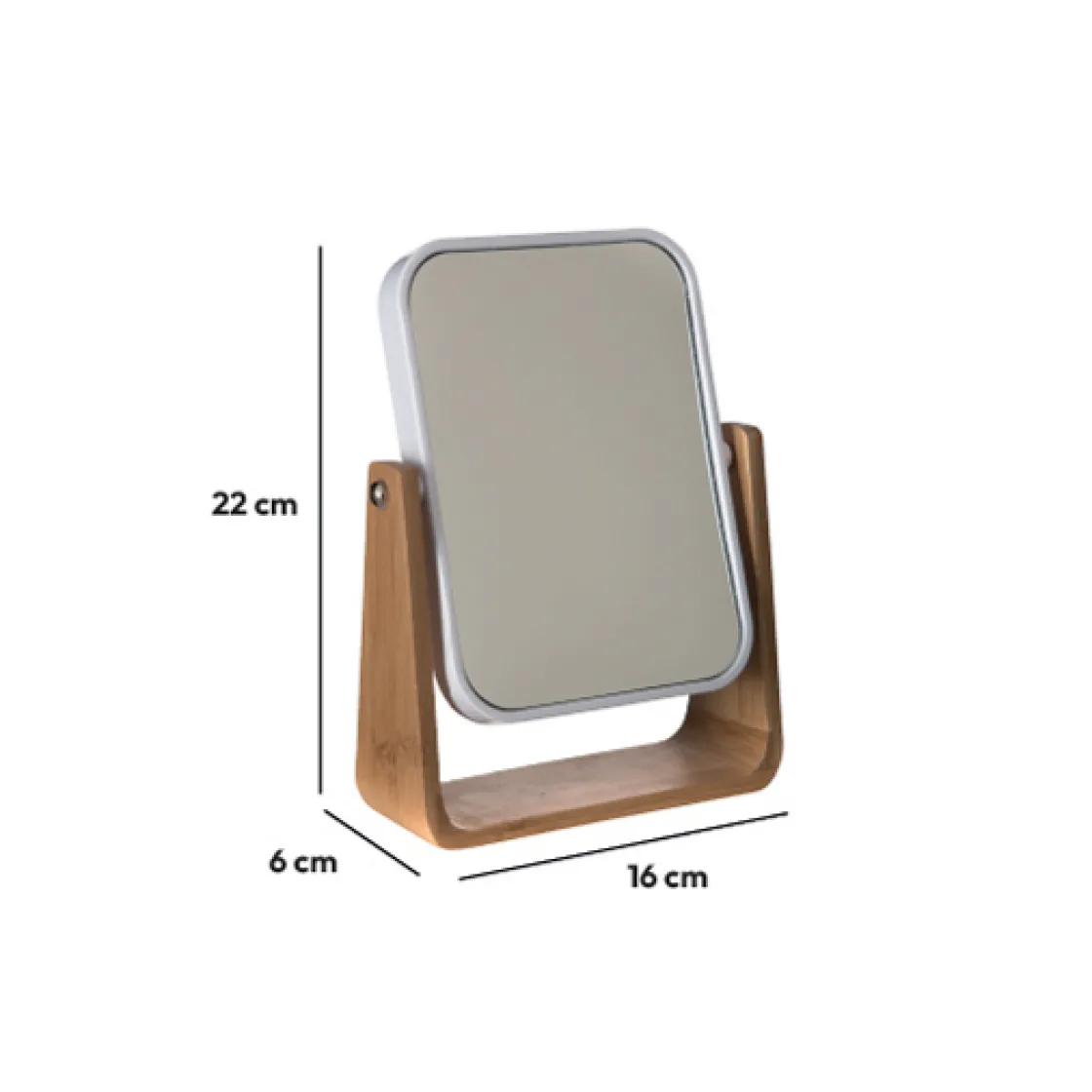 5five Miroir 16x22 cm bambou, Blanc