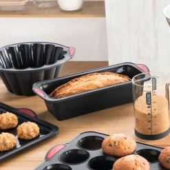 5five Moule à cake silicone- Noir,rouge