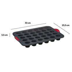 5five Moule 30 cannelés silicone- Noir,rouge